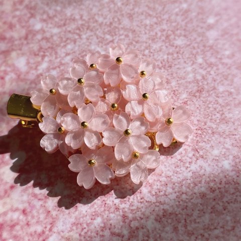 桜のヘアクリップ 桜満開