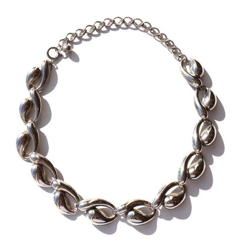 80s vintage silver color volume necklace