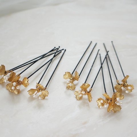 ［ sample sale ］gold petit flower U pin set