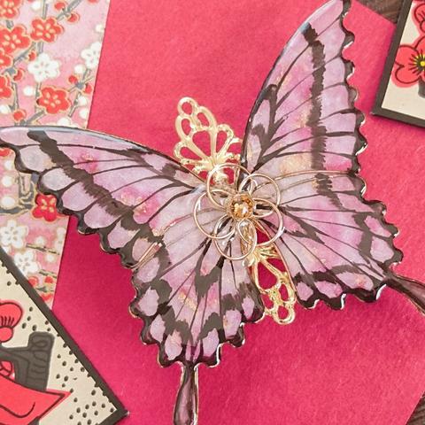 命の蝶のバレッタ〜梅の宮〜hair ornaments of「life of butterfly」〜umenomiya〜）.