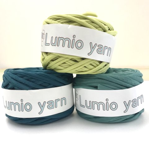 【Lumio yarn】トレンド　グリーン　セット　軽い編み糸　日本製