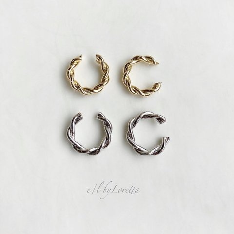 (全2色)Metal twist ear cuff