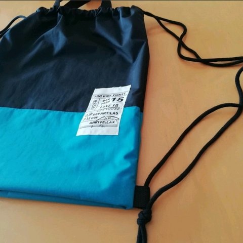 オーダーメイド☆軽い！防水布のナップサック☆プールバッグにも☆お好きな色合わせでお作りします