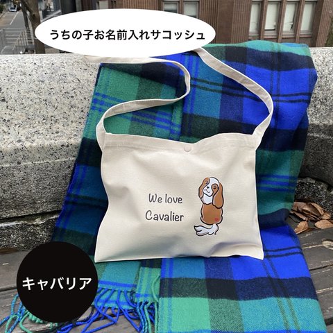 キャバリア:うちの子お名前入れサコッシュBAG