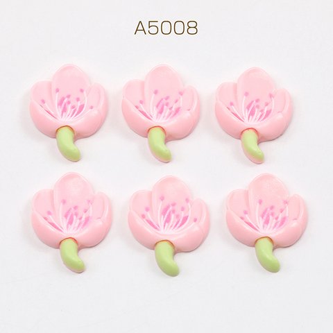 A5008  60個  樹脂貼付けパーツ 樹脂カボション 桜 ピンク 20×26mm  3 x（20ヶ）