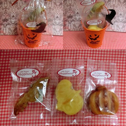 ブリキバケツにハロウィンの焼き菓子3種類に詰め合わせ♪(*^▽^*)