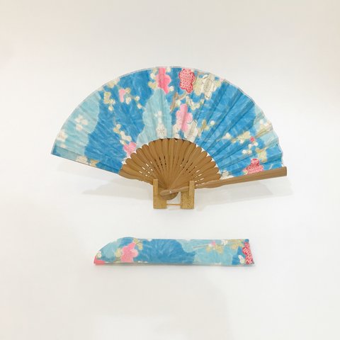 着物扇子　アンティークの絹の着物使用　日本の京都の職人が手仕事で制作　オンリーワン　プレゼントに最適 #31