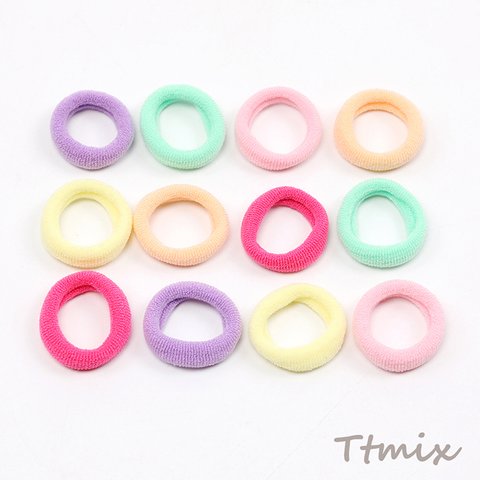 TH1324  120個  シュシュ ヘアアクセサリー ミックスカラー 5×20mm  3 x（40ヶ）