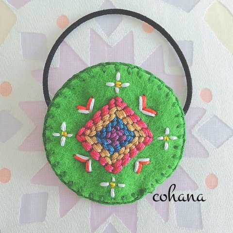 ネイティヴ＊刺繍ヘアゴム