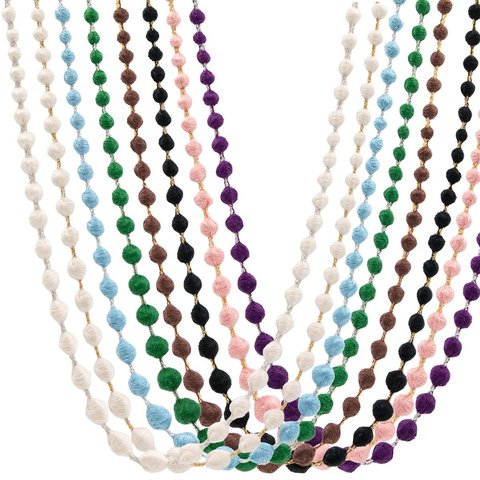 【糸のネックレス】スフィア・プラス60㎝ネックレス（キュプラ×ラメ）　カジュアル　カラフル　金属アレルギー　軽いネックレス　シンプル　
