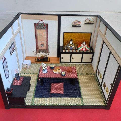 🎎お雛様🎎ひな祭り🎎(大人の雰囲気で作りました。♡)ドールハウス完成品❗