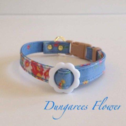 パピー用首輪　Dungarees Flower