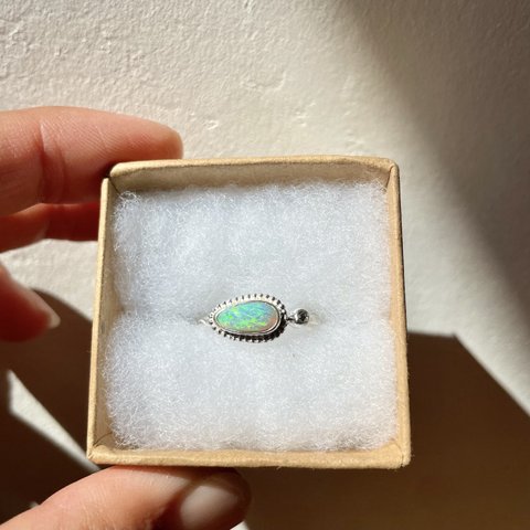 15号【✖︎サイズ調整不可】《silver925》sparkling opal ring ❁