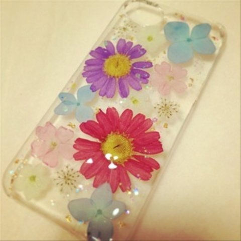 再販★すきな色いっぱいのお花のiPhoneカバー♪