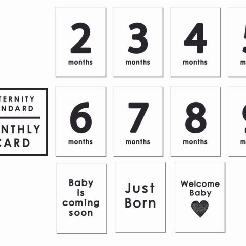 『妊娠中の記録に』 マンスリーカード（月齢カード）2Lsize【maternity-standard】