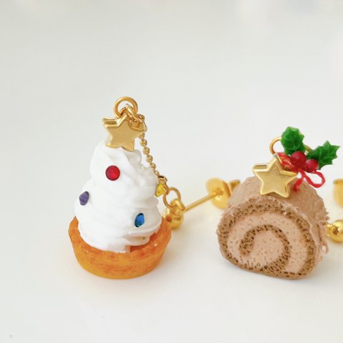‎𓊆petit gateau𓊇　クリスマスケーキのイヤリング/ピアス⁺