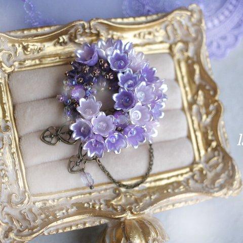 "紫の鈴蘭"リースブローチ