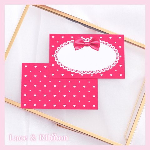 【Heart & RIbbon-pink-】カード
