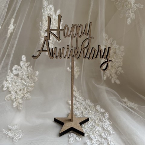 ケーキトッパー　Happy Anniversary  周年　記念　結婚記念日