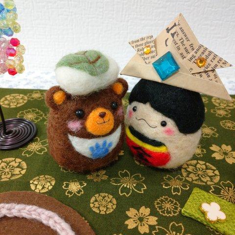 🎏ハンドメイド🎏羊毛フェルト🎏端午の節句飾り🎏金ちゃん&クマちゃんセット🎏