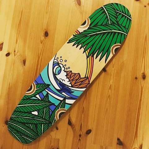 Skate Board Paint (Rainbow Whale)