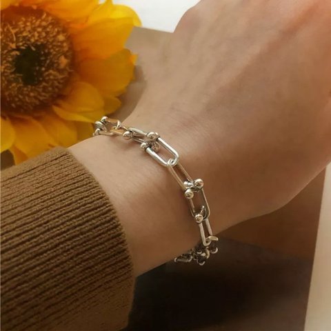 Stylish design chain bracelet SV925 GP