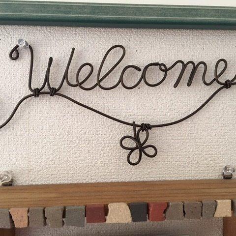 (ブラック)フラワー付きのWelcome