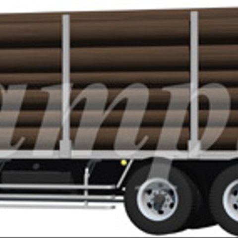 物流に欠かせない10輪大型トラック木材運搬車、切抜き画像イラスト013