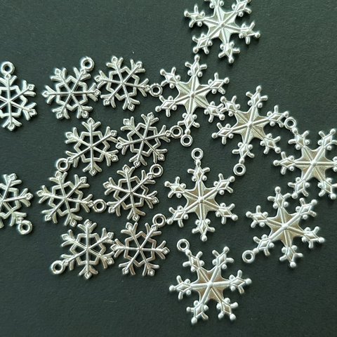 2種16個・スノーフレーク・雪の結晶・チャーム・アソート・20080492
