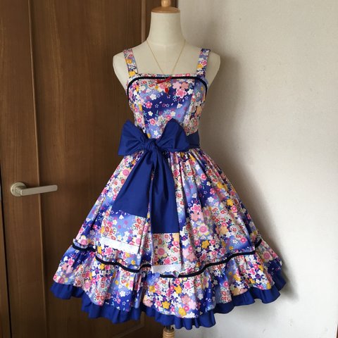 【SALE】桜吹雪ドレス青 ネックレスセット