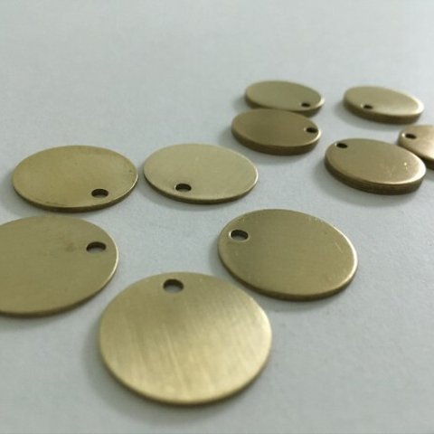 BR01 ハンドメイドチャーム/ピアス イヤリング真鍮brass　円周18mm 厚み1mm/2個