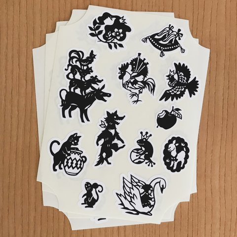 切り絵のグリム童話シール　3sheet