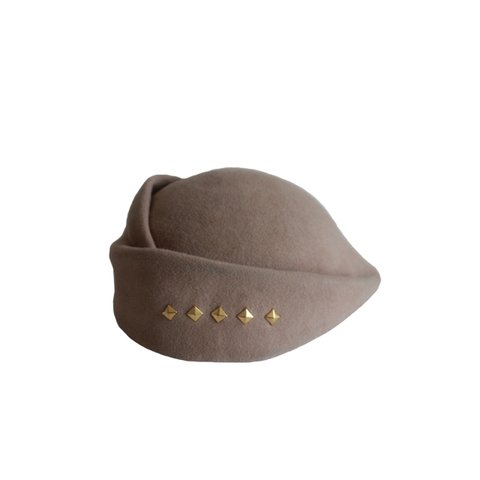 hntbk RRFW1931 fur felt Draped beret（BEIGE)