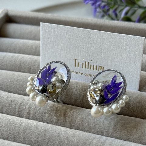 ラベンダーパール ピアス / イヤリング　Lavender pearl earrings