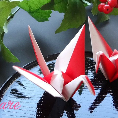 紅白折り鶴シャワー：ブライダルアイテム