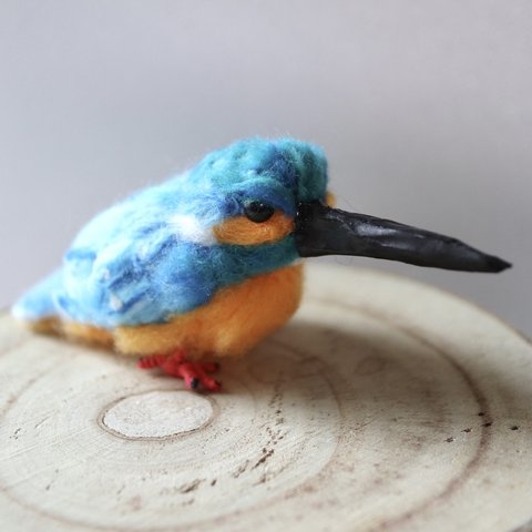 【カワセミ】空飛ぶ宝石＊カワセミちゃん/野鳥　鳥　小鳥　羊毛フェルト　インテリア雑貨　翡翠　癒し　ぬいぐるみ　人形　リアル