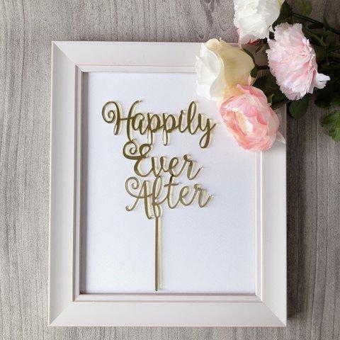 Happily Ever After 1 ウェディング ケーキトッパー　（カラーアクリル変更可）