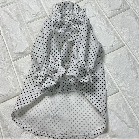 犬服　完成品　値引き　小さなドットのワンピース