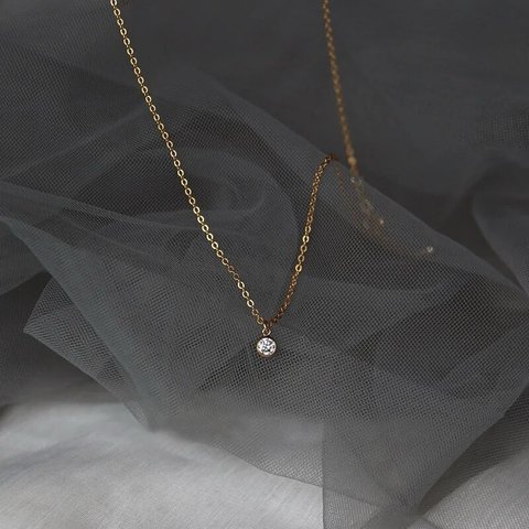   [18KGP] stone necklace (4mm)