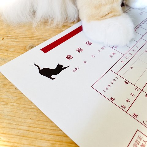 猫の婚姻届　2枚　【役所提出可能書式】