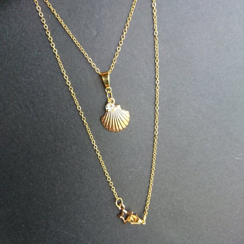 【Cute】Necklace⑥【Shell☆stone】