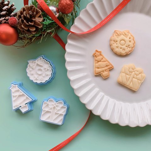 クリスマス　ミニクッキー型セット【B】 