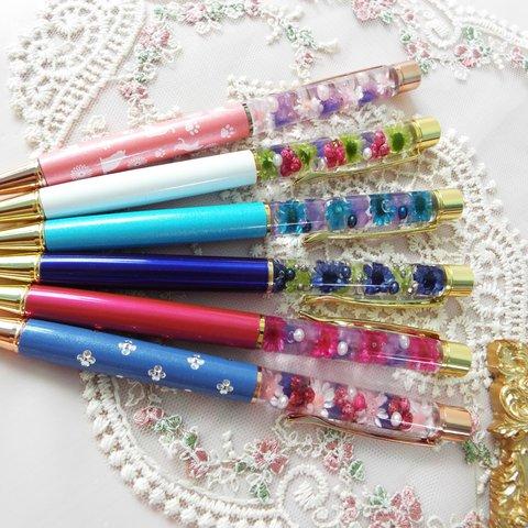 お花の色など変更相談OK　オーダーメイド　ハーバリウム　ボールペン　ink：ブラック　プチギフトなどに♡