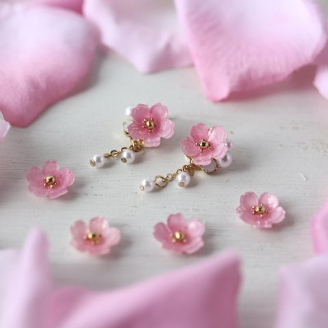 桜ひと粒＊ピアス／イヤリング　　さくら、サクラ、ピンク