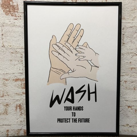 アートポスター　WASH YOUR HANDS