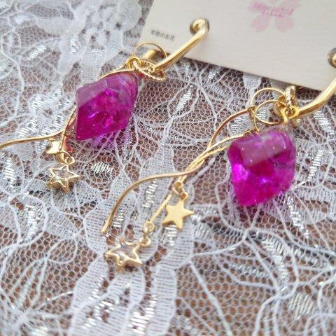 【数量限定】シャイニー☆スター Ruby  ピアス/イヤリング