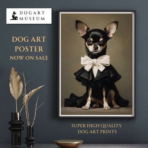 【ファッションショー - チワワ犬 No.2】A2アートポスター 犬の絵 犬の絵画 犬のイラスト