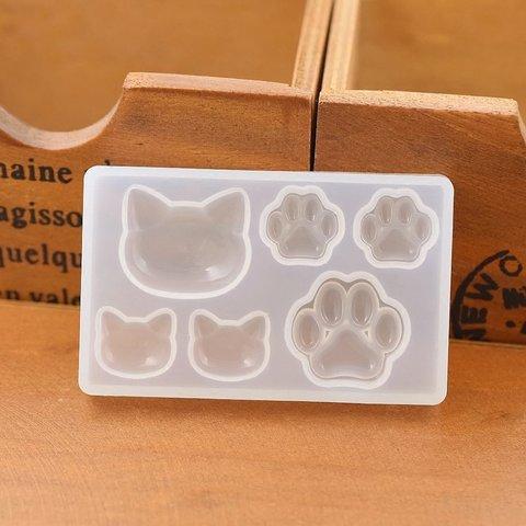 【ネコ　肉球】猫　シリコンモールド　シリコンレジン型　レジンクラフト◎resin-mold-034