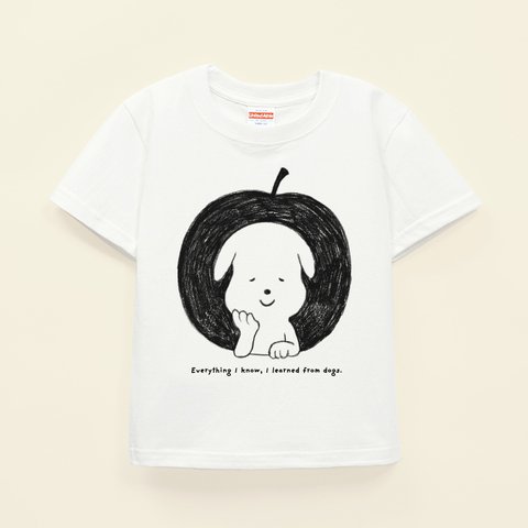 KIDS キッズ Tシャツ（りんごとワンちゃん）