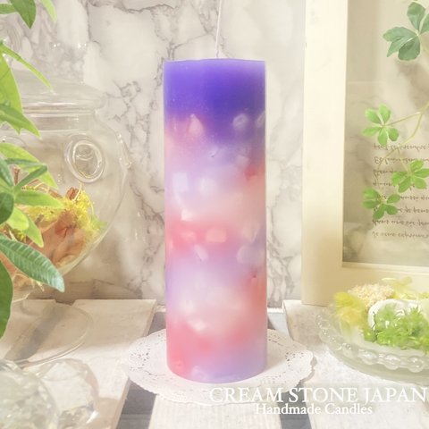 Φ5.1cm×H15cm ペタルキャンドル (バイオレット) № 000677 /Gradation Candle